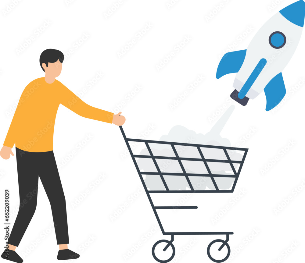 Boost sales and increase profit, Achieve sales target or develop growth, inflation and price, Shopping cart or trolley, Rocket booster flying high in the sky
Boost sales and increase profit, Achieve sales target or develop growth, inflation and price, Shopping cart or trolley, Rocket booster flying high in the sky