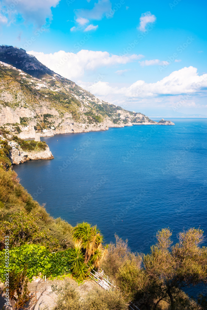 Beautiful coastal landcape of Amalfi coast in Italy