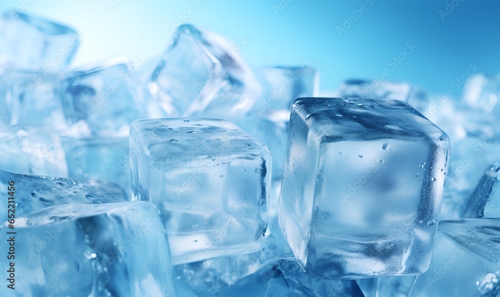 pile of ice cubes macro, ai generative pile of ice cubes macro, ai generative