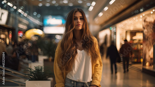 young woman shopping in a mall