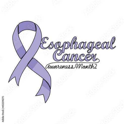 One continuous line drawing of esophageal cancer awareness month with white background. Awareness ribbon design in simple linear style. healthcare and medical design concept vector illustration.