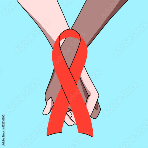 holding hands with aids surffer I international aids day photo