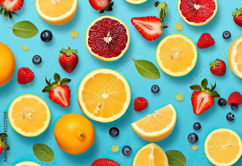 mixed fruit pattern banner wallpaper