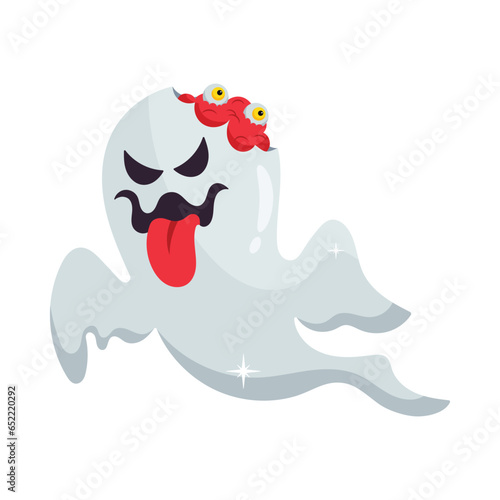 Halloween ghost vector colorful stickers Icon Design illustration. EPS 10 File