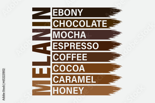 Melanin Ebony Chocolate Mocha Expresso Coffee Cocoa Caramel Honey  African American Women T-Shirt