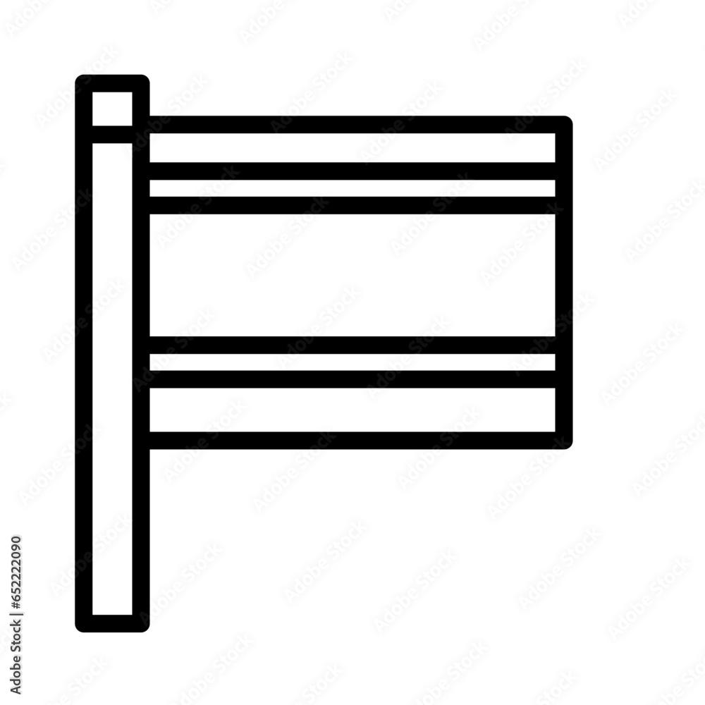 Asia Flag National Outline Icon Asia Flag National Outline Icon