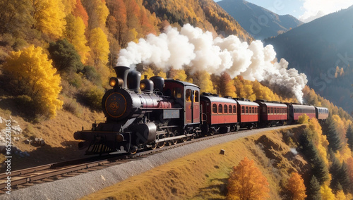Fotografie, Obraz Vintage steam powered railway train.