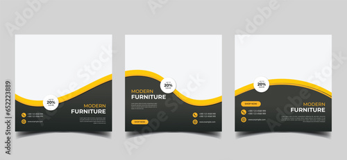 furniture sale social media post web square banner instagram ads post template 