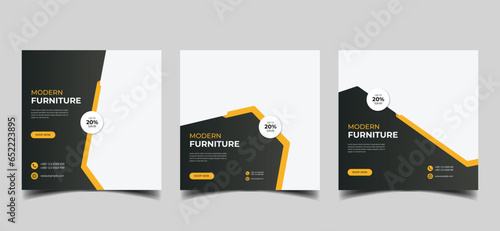 furniture sale social media post web square banner instagram ads post template 