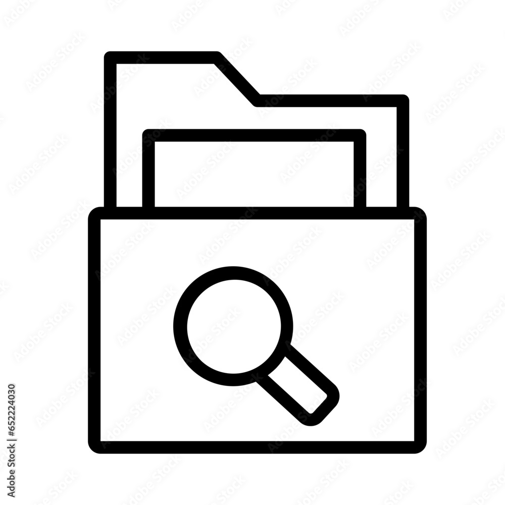 Folder Search File Outline Icon Folder Search File Outline Icon