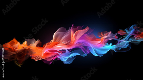 Leuchtfarbenes Hintergrundmotiv in einzigartigen Design mit vielen bunten Farben als Explosion im Querformat für Banner, ai generativ