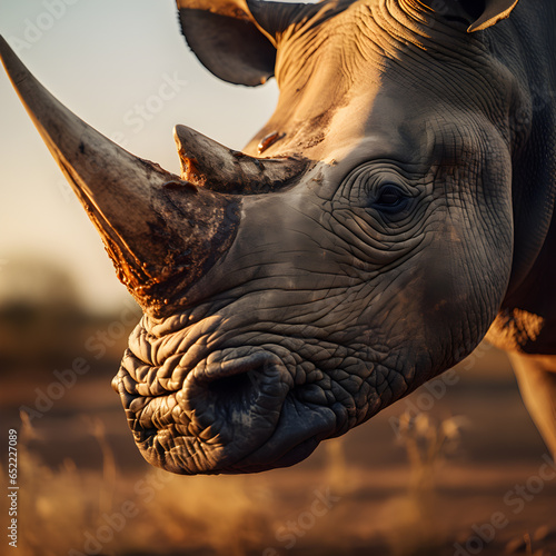rhino head close up photo