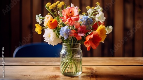 Wallpaper Mural bouquet of tulips in a glassy vase  generated by AI tool  Torontodigital.ca