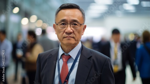 Chinese innovative businessman at a technology summit. Generative AI