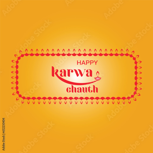 Free vector happy karwa Chauth with decorated puja thali of greeting card background