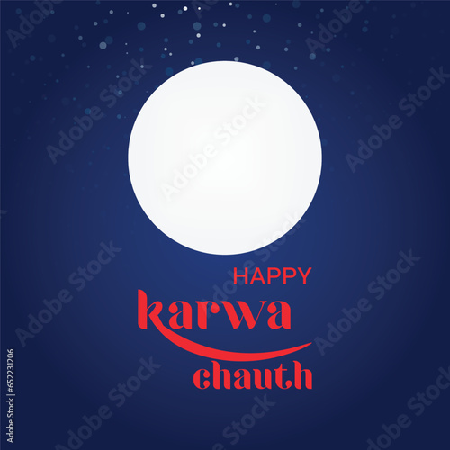 Free vector happy karwa Chauth with decorated puja thali of greeting card background