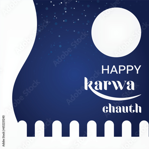 Free vector happy karwa Chauth with decorated puja thali of greeting card background