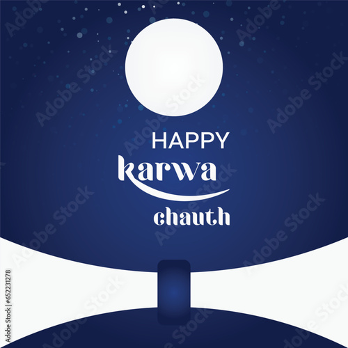 Free vector happy karwa Chauth with decorated puja thali of greeting card background