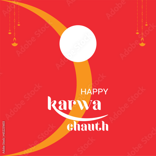 Free vector happy karwa Chauth with decorated puja thali of greeting card background