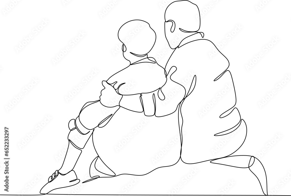Old retired man and woman vector, old woman and man logo, sketch drawing of old couple sitting on park bench in relaxing pose behind view, silhouette of old couple
