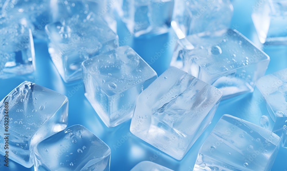 pile of ice cubes macro, ai generative pile of ice cubes macro, ai generative