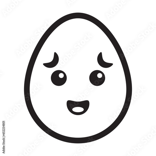 scared egg emoticon line style