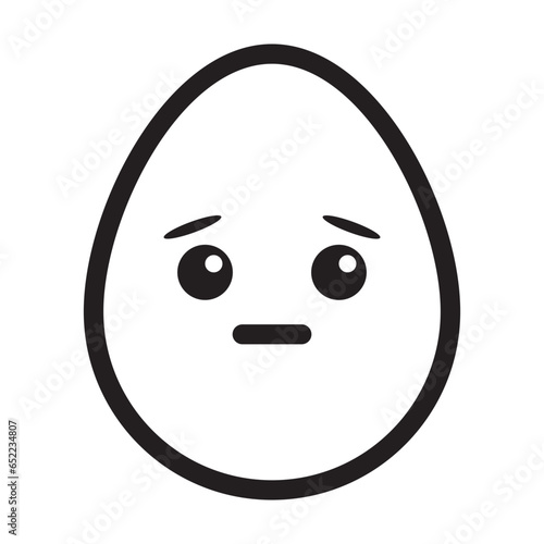 fearful egg emoticon line style