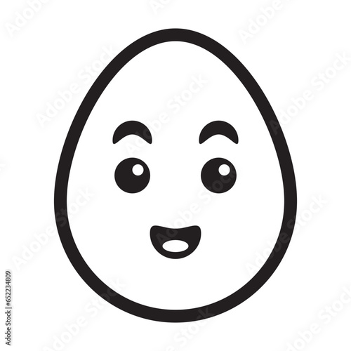 smile egg emoticon line style