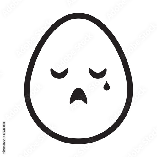 miserable egg emoticon line style