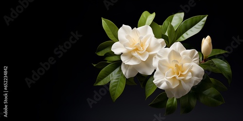magnolia flower background macro copy space, ai generative