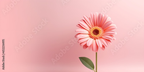 pink sunflower background pastel pink copy space, ai generative