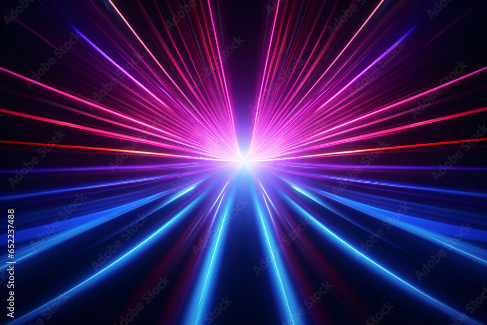 Neon light abstract background. Data transfer. Fast network. Tunnel or corridor pink blue neon glowing lights. Futuristic laser lines and LED create glow. Cyber club neon light. Sci fi. Neon light abstract background. Data transfer. Fast network. Tunnel or corridor pink blue neon glowing lights. Futuristic laser lines and LED create glow. Cyber club neon light. Sci fi.