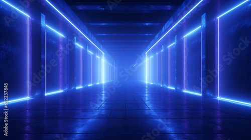 Modern Sci Fi Futuristic Purple Blue Neon Glowing