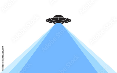 Beam of light from a UFO ship. Banner or background. Vector scalable graphics