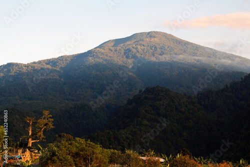 Mountain views in the bright morning with a beautiful rural atmosphere