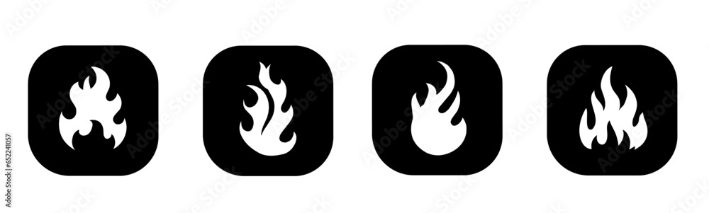 Fire icon in flat. A fire icon design. Stock vector. Fire icon in flat. A fire icon design. Stock vector.