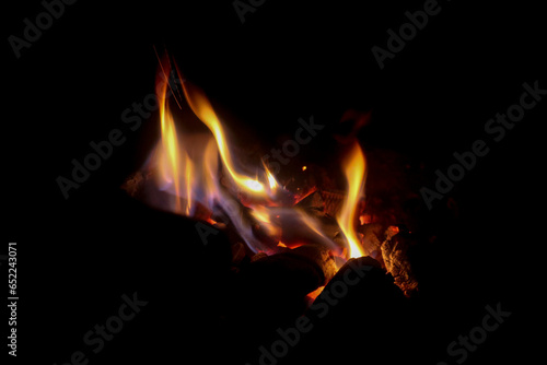 live coals in the oven