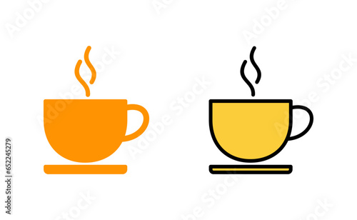 coffee cup icon set for web and mobile app. cup a coffee sign and symbol