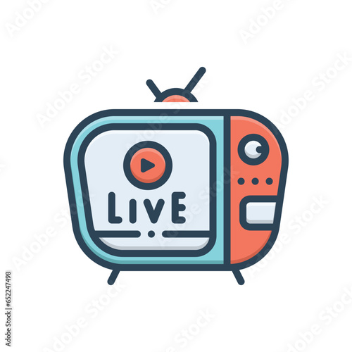 Color illustration icon for live 