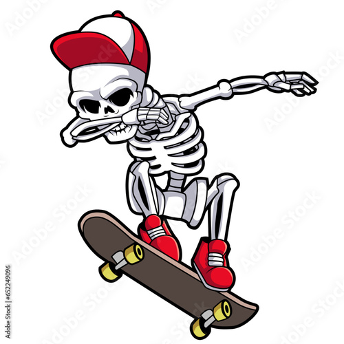 Skull playing skateboard with t-shirt design