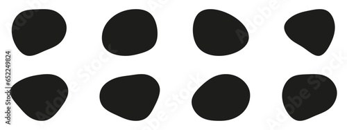 Organic blobs set icon. Random shapes cube drop.