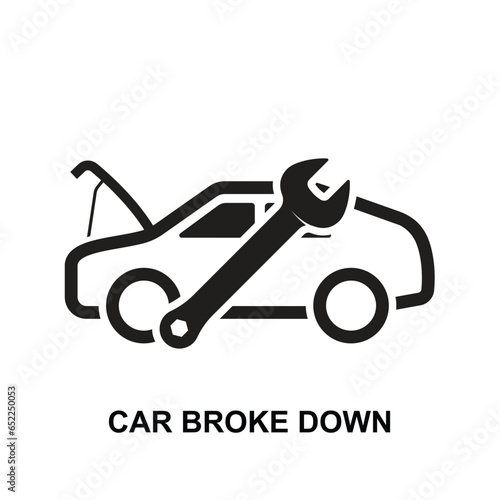 Car broke down icon isolated on background vector illustration.