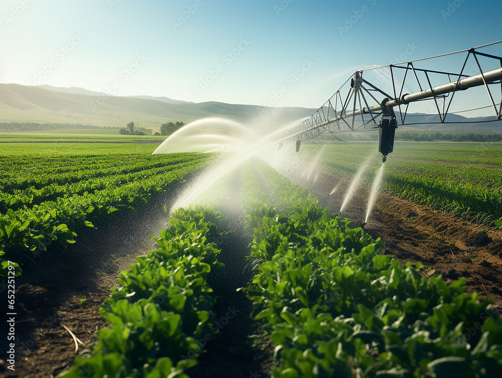 Efficient water irrigation for liveliness of rural agricultural lands - obrazy, fototapety, plakaty 