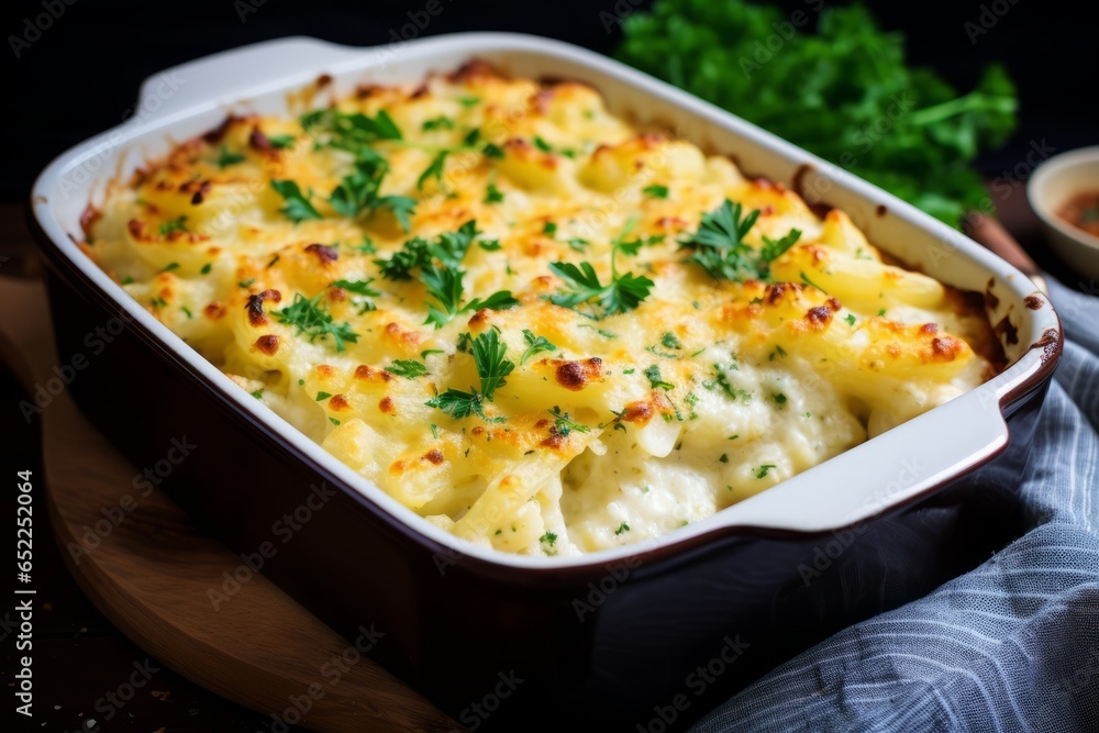 A Mouthwatering Close-Up of Finland's Classic Finnish Macaroni Casserole (Makaronilaatikko) A Mouthwatering Close-Up of Finland's Classic Finnish Macaroni Casserole (Makaronilaatikko)