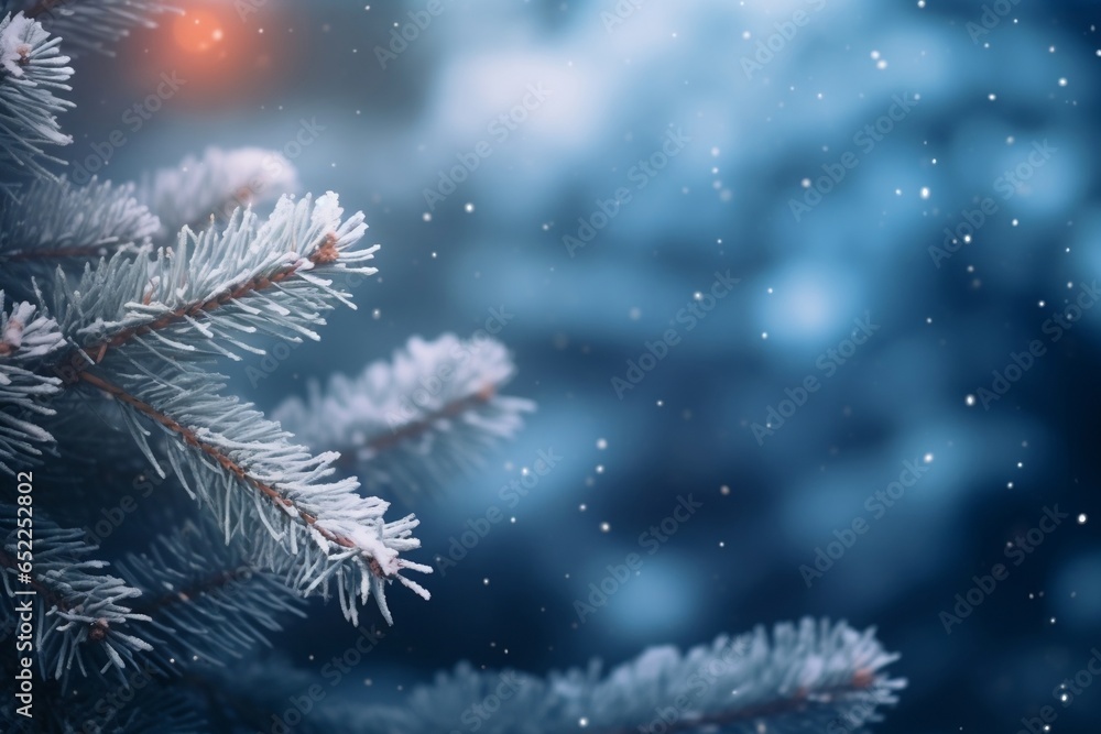 Winter background from Christmas tree branches.
