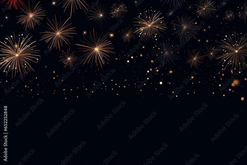 Illustration of yellow fireworks on a black background. Place for text. Illustration of yellow fireworks on a black background. Place for text.