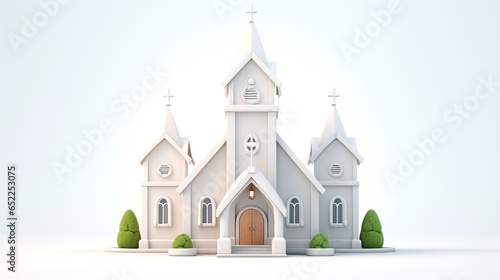 Church building with cartoon style. AI generated image