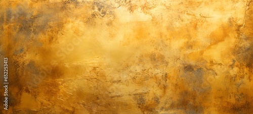 Abstract old rustic grunge grain weathered gold colored painted concrete stone wall - Golden background texture