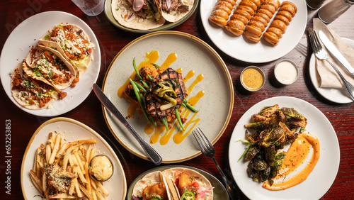 Wallpaper Mural Gastropub food flat lay composition Torontodigital.ca