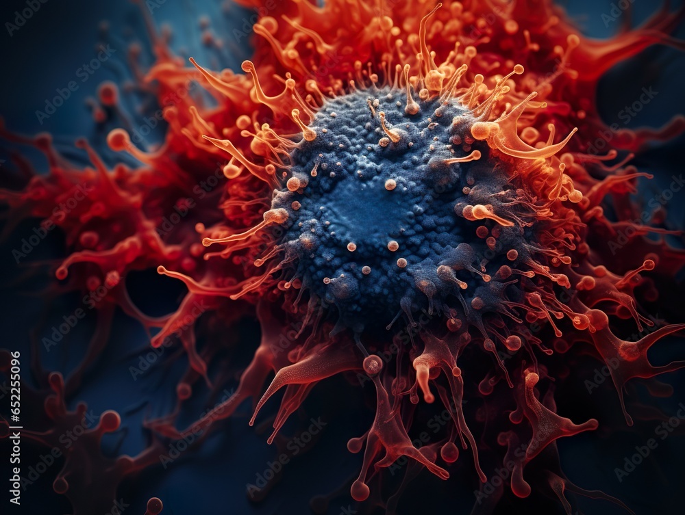 Fototapeta premium Flu virus cell close up